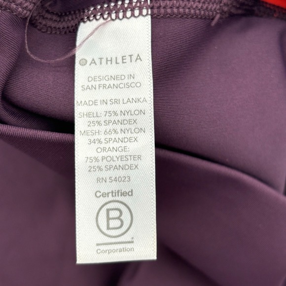 Athleta HIIT It Mesh Capri Leggings XL Plum Purple Orange Athletic - Picture 4 of 9